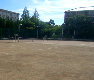 神戸女学院テニスコート完成